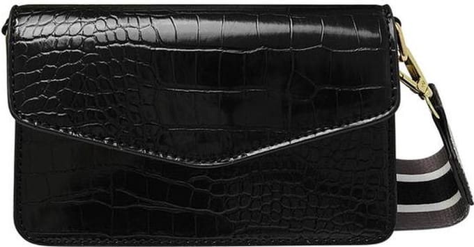 Bijoutheek Tas Crossover Tas Mat Croco Zwart