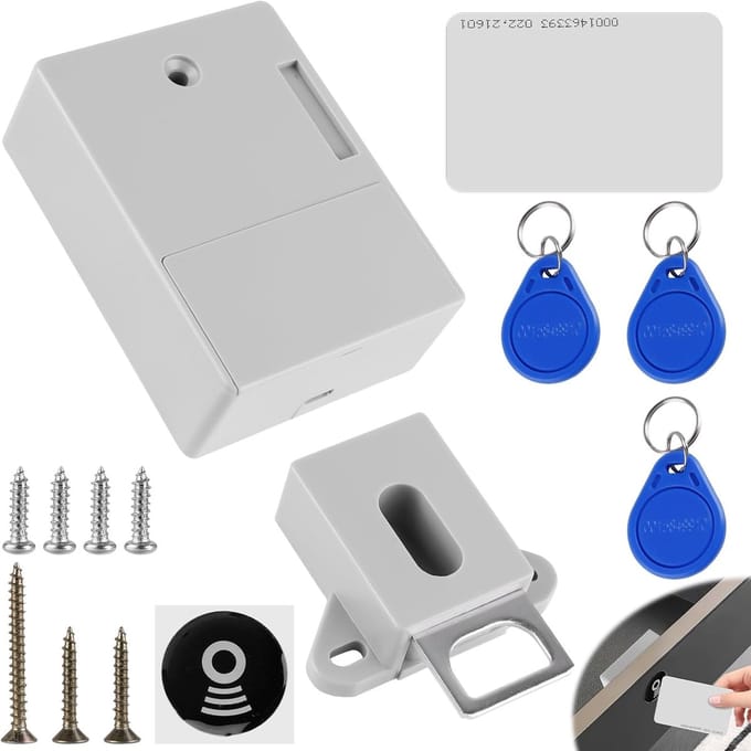 Slim elektronisch kastslot met RFID, batterij en 2 sleutelhangers