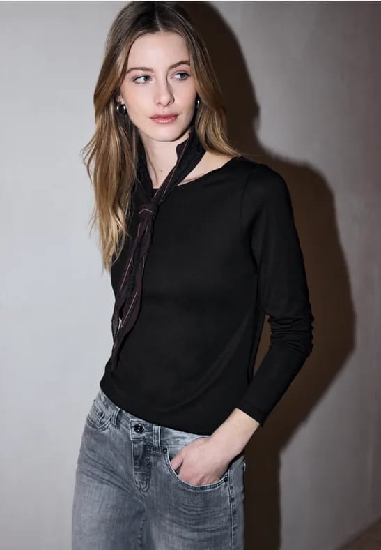 Basic shirt met lange mouwen