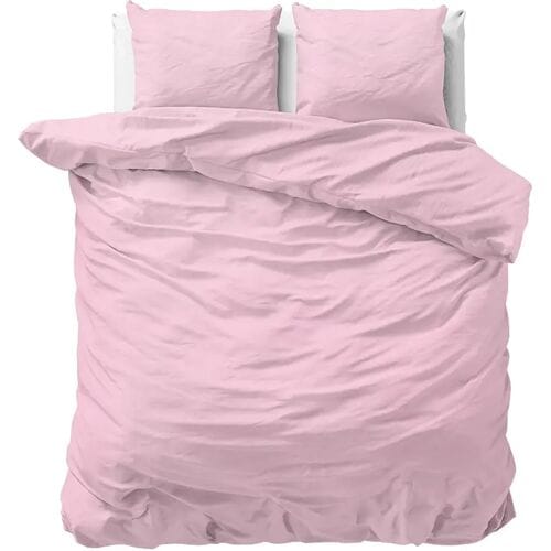 Dreamhouse Stone Washed Dekbedovertrek - 140x200/220 + 1 kussensloop 60x70 - Roze - Eenpersoons