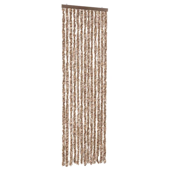 vidaXL - Vliegengordijn - 56x185 - cm - chenille - beige - en - donkerbruin
