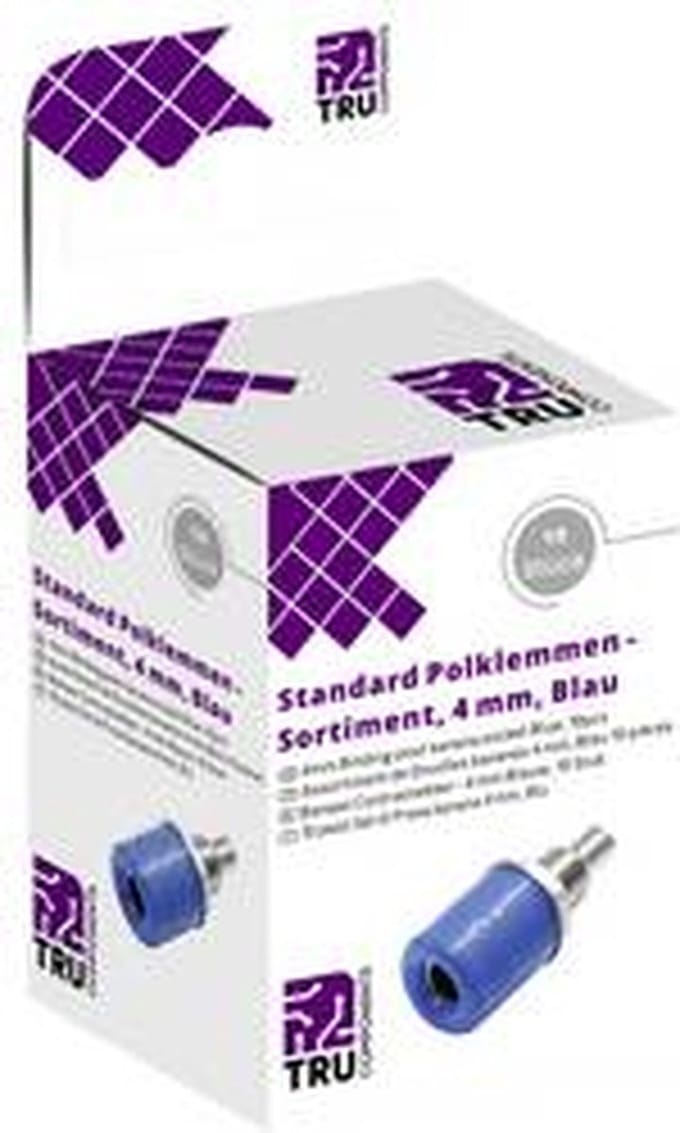TRU COMPONENTS Assortiment laboratoriumconnectoren Bus, inbouw verticaal Blauw 10 stuk(s)