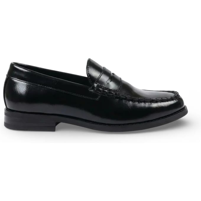 Heren zwarte penny loafers van PU-leer, formele schoenen voor formele gelegenheden.