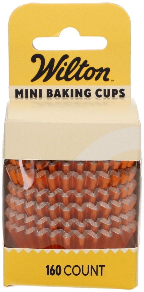 Wilton Mini Metallic Baking Cups - Oranje - Set/160 - Cupcake Vormpjes - Muffin Bakvormpjes