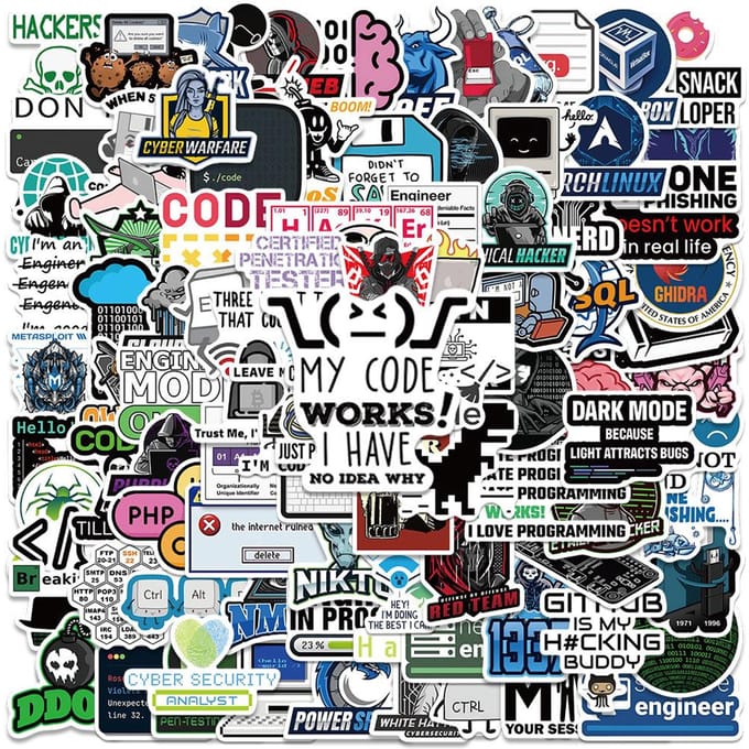 50/100 stuks Netwerk Hacker Programmering Stickers Grappige Cartoon IT Ingenieur Computer Sticker Bagage Laptop Gitaar Telefoon Decals