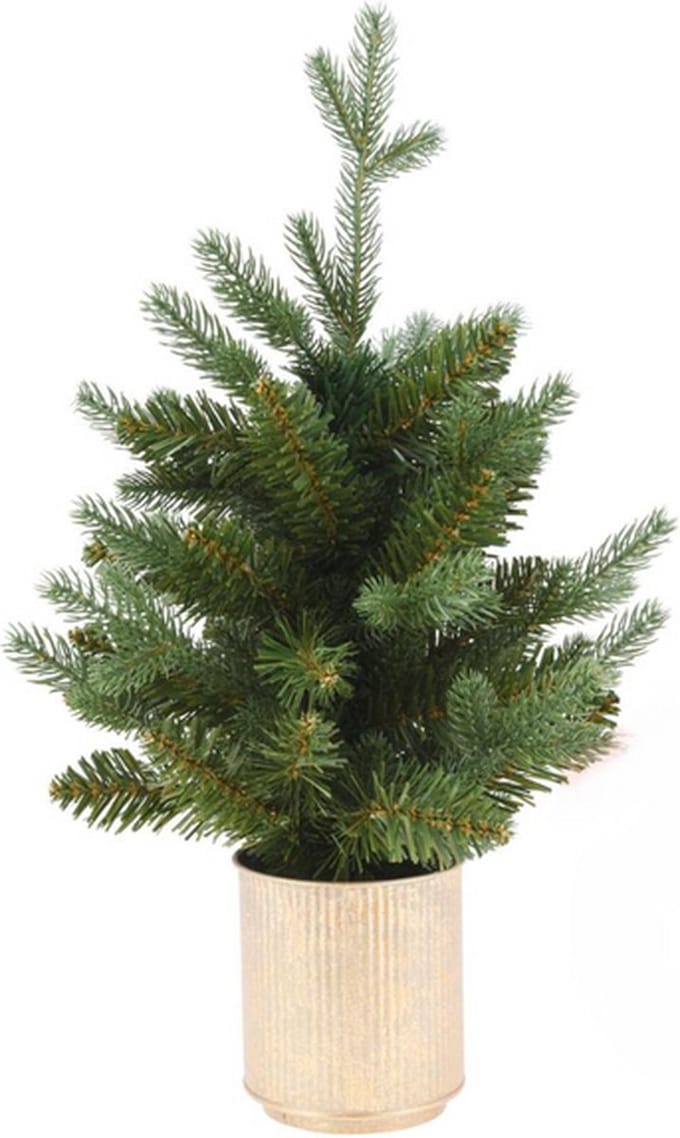 Home & Styling Kerstboom - Ø35xH60cm - Groen/Goud