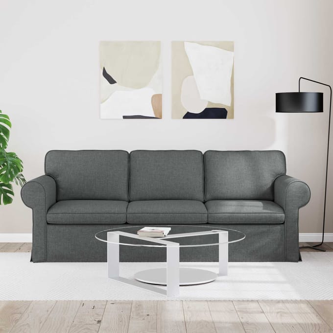 vidaXL - Bank - Donkergrijs - 215 - x - 82 - x - 80 - cm - Stof