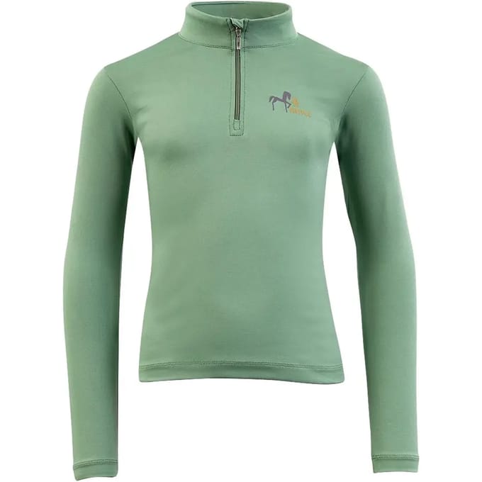 Br Trainingsshirt Br Mini Zip-up Kids Groen - 152