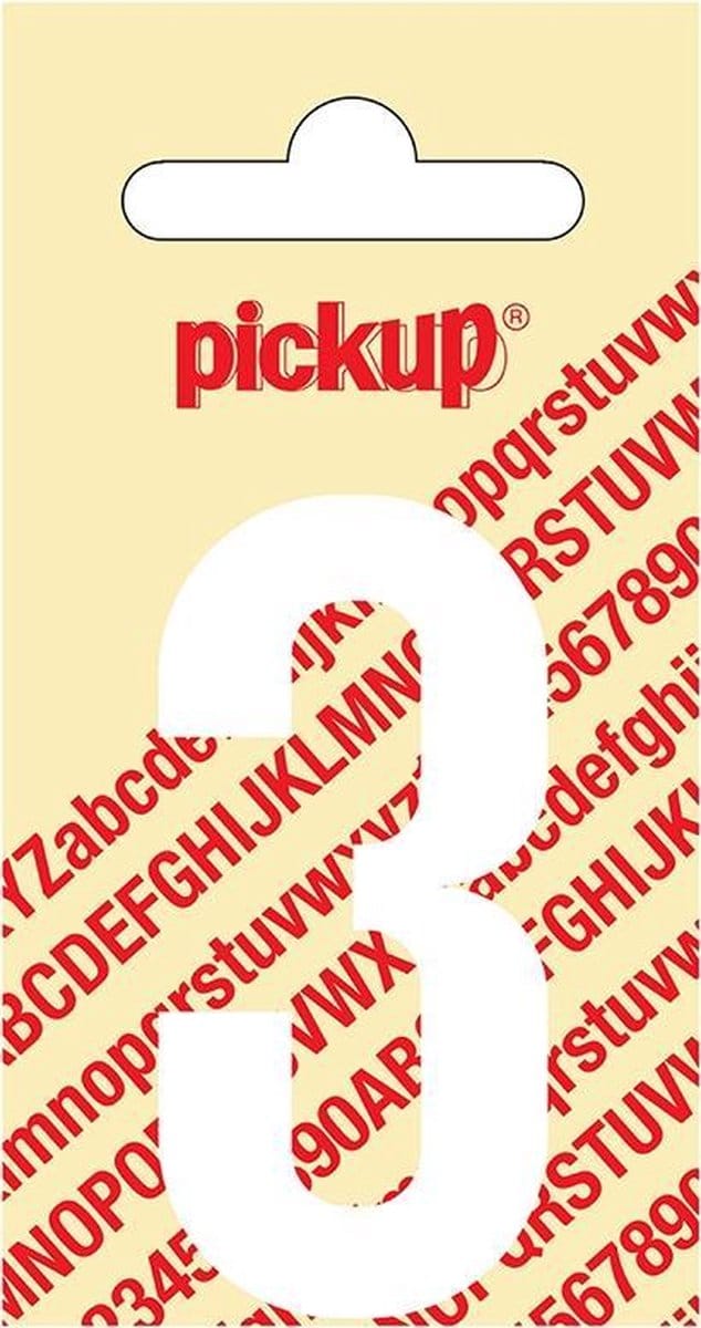 Pickup plakcijfer Nobel 60 mm wit 3 - 310120603