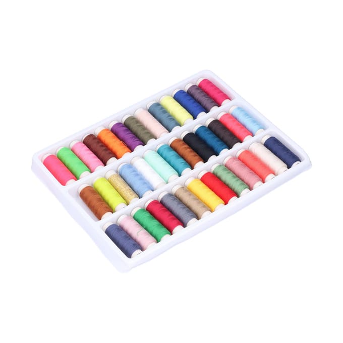 39 stuks Naaigaren Set Verschillende Kleuren Polyester Garen Klosjes voor DIY Ambacht Naaien Breien white