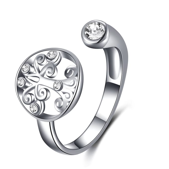 Di Lusso - Ring Zowie - Swarovski Crystals - Witgoud - Dames - Multimaat