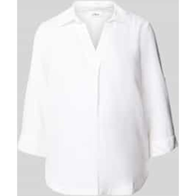 Linnen gemengde blouse met 3/4 mouwen en kraag voor dames s.Oliver