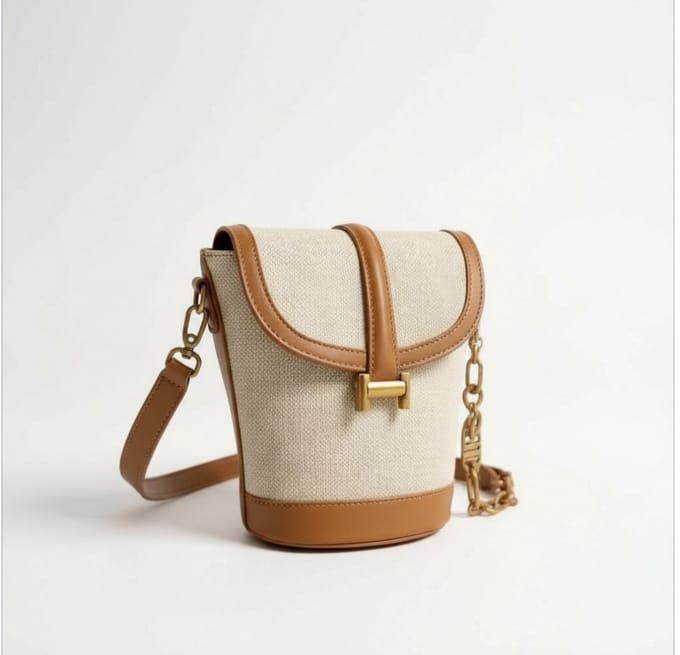 TK-S Kleine Schoudertas-Crossbodytas, geweven stof, zwarte afwerking