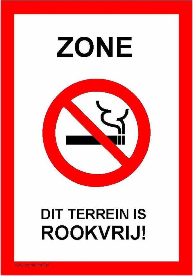 CombiCraft bord Dit terrein is rookvrij! - 21x30cm
