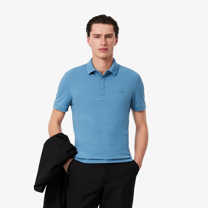 Lacoste Heren Paris Piqué Stretch Regular Poloshirt (Licht Blauw)