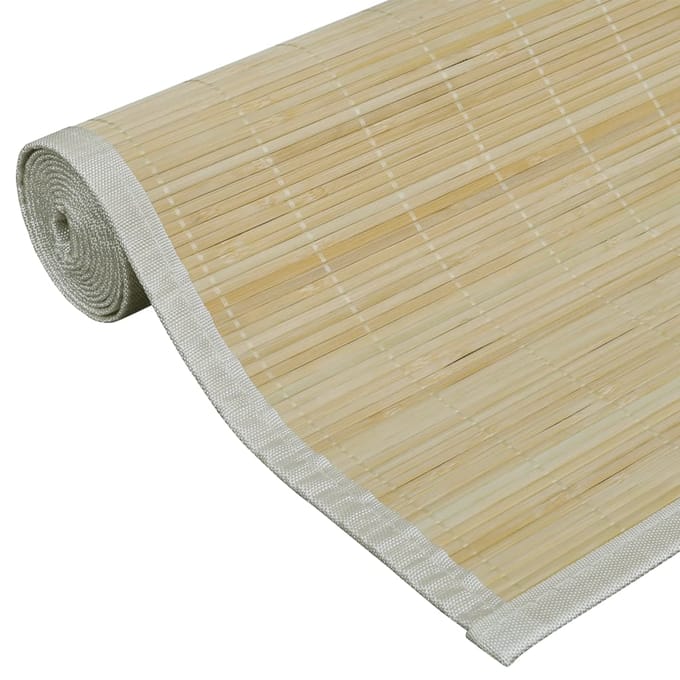 vidaXL - Tapijt - rechthoekig - 120x180 - cm - bamboe - naturel