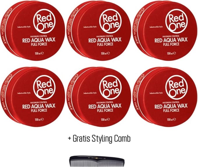 Redone Aqua Hair Wax Red 6 stuks+ styling comb