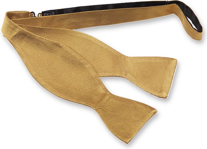E.L. Cravatte Zelfstrikker Strik - Goud - 100% Zijde