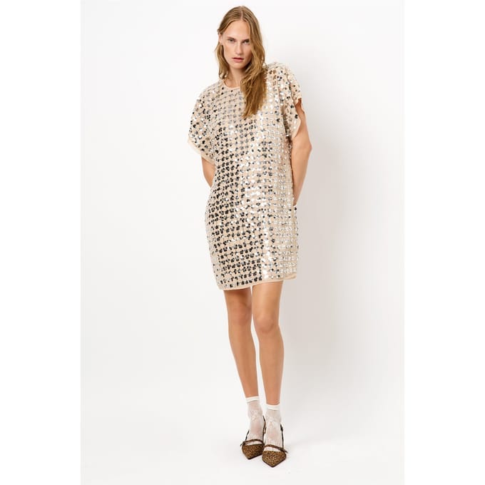 Dante6 Badler Sequined Dress Silver Größe: 36 | Minikleider Outlet | Damen | Grau