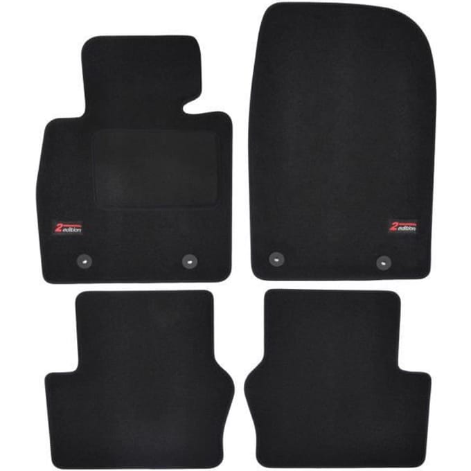 Tapis de sol - Logo - Mazda 2 - Velours noir - 4 stuks - Aanpassing précis