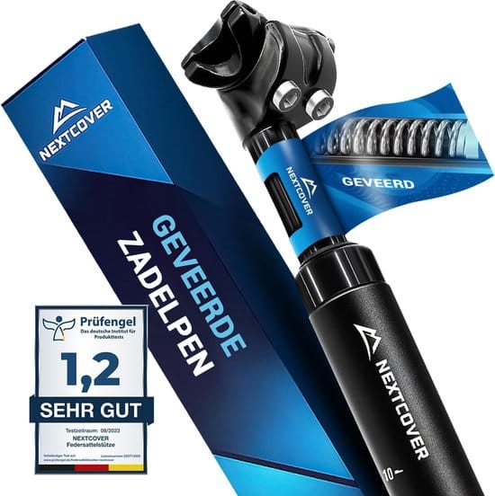 Nextcover Verende Zadelpen - Comfort Spring - 31.6mm - Zwart