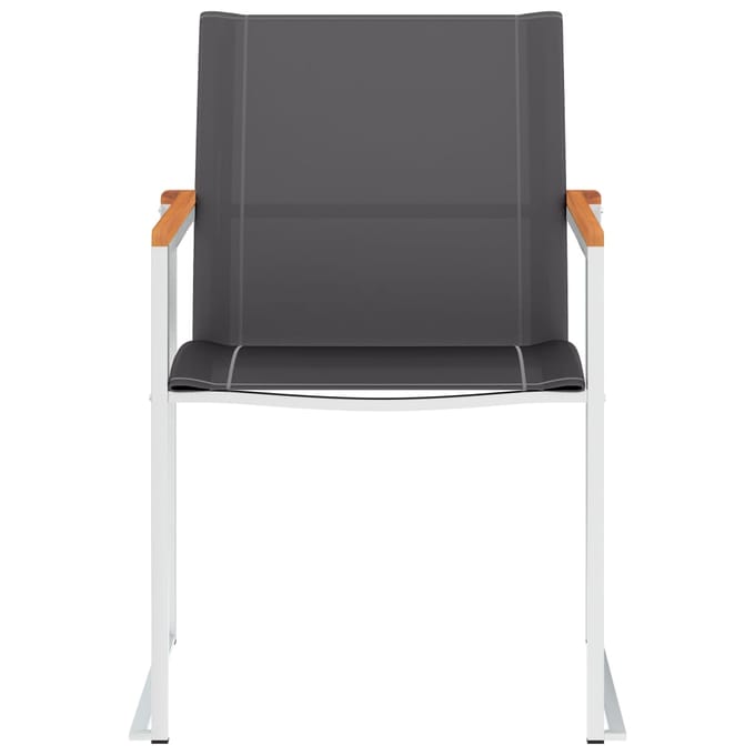 vidaXL - Tuinstoelen - 4 - st - textileen - en - roestvrij - staal - grijs