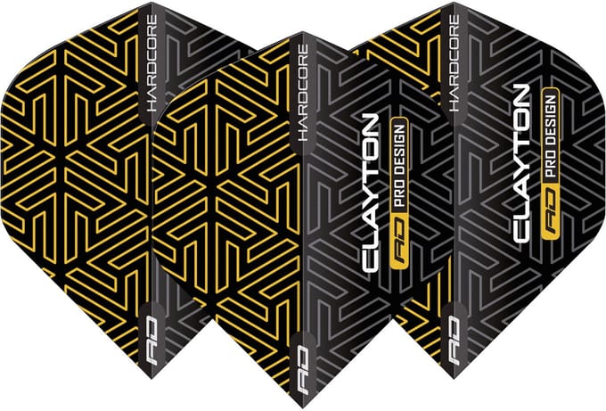 Red Dragon Jonny Clayton Hardcore Premium Gold & Black - Dart Flights