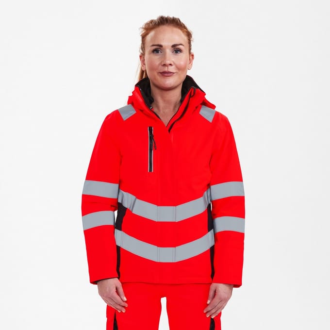 Engel Safety winterjack voor dames 1943-930 - Hi-vis Red / Black - M