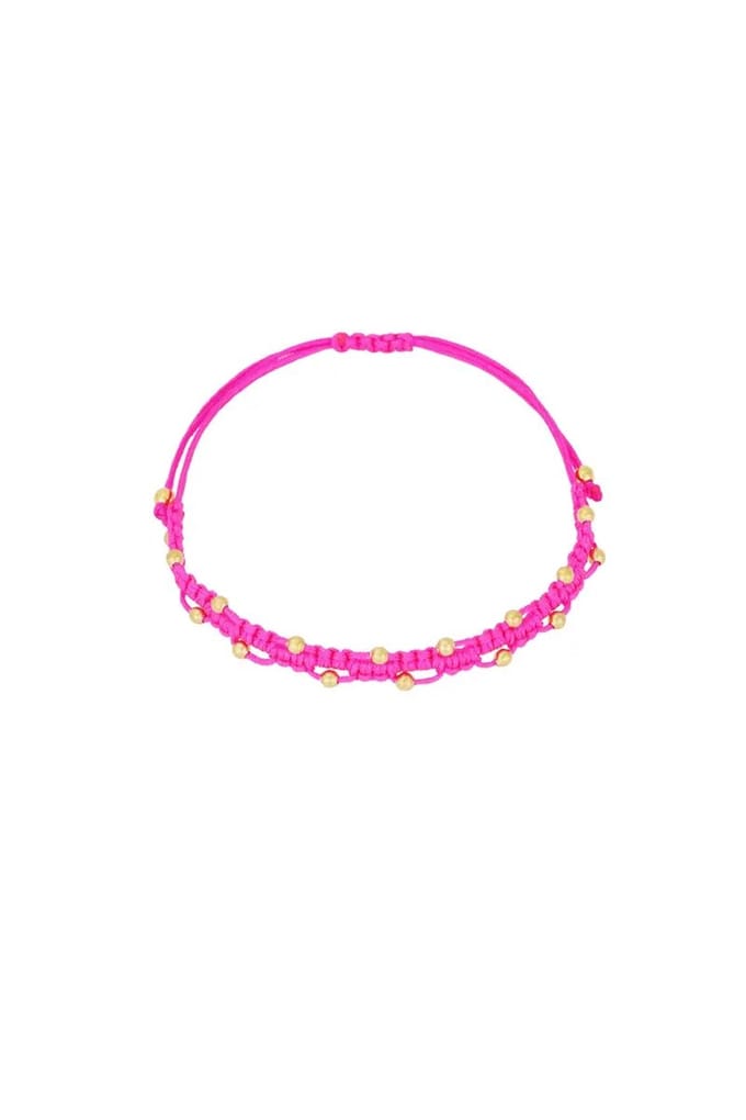 Yehwang armbandje - fuchsia rose dots - Verkleurt niet