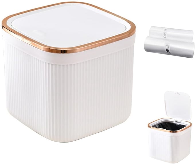 Mini Afvalbak met Deksel voor Tafel en Bureau - Compact Keukenafvalemmertje