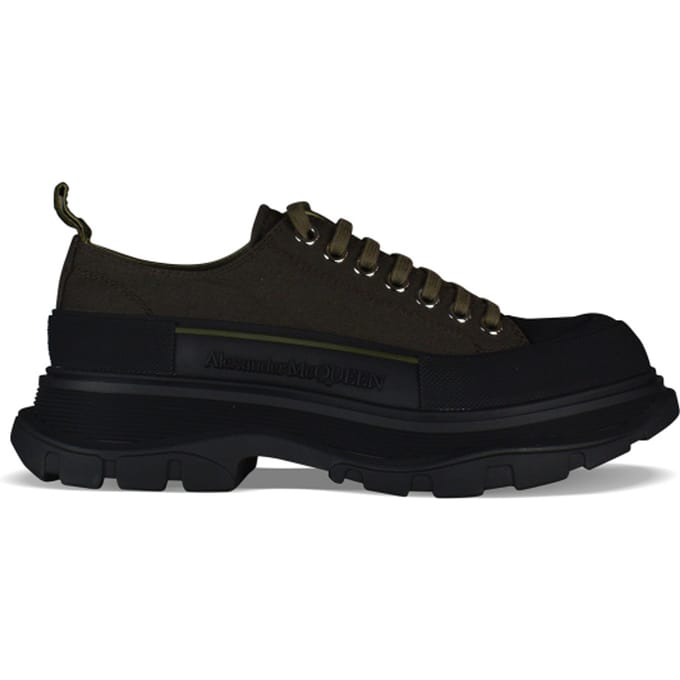Alexander McQueen sneakers met loopvlak glad kaki