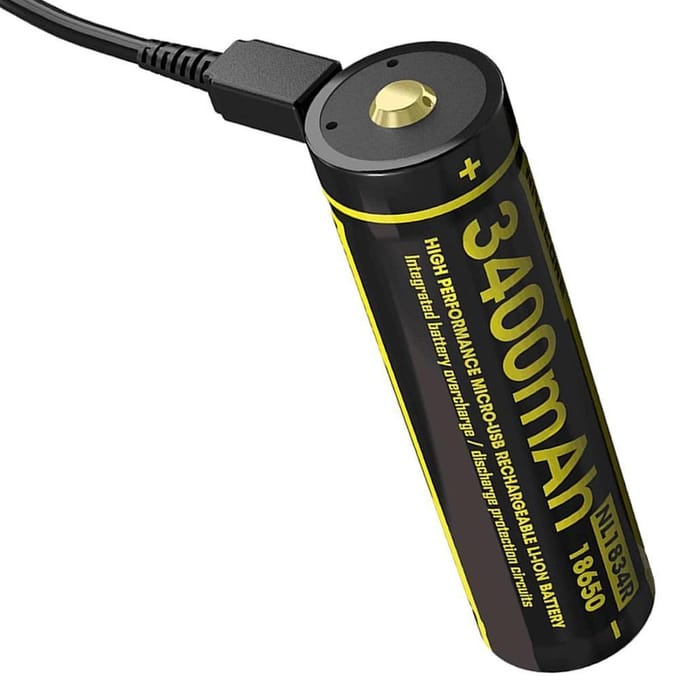 Nitecore NL1834R USB Oplaadbare 18650 Li-Ion batterij 3400mAh