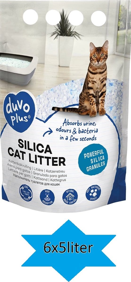 Duvo Kattenbakvulling premium Silica - 6 x 5 Liter