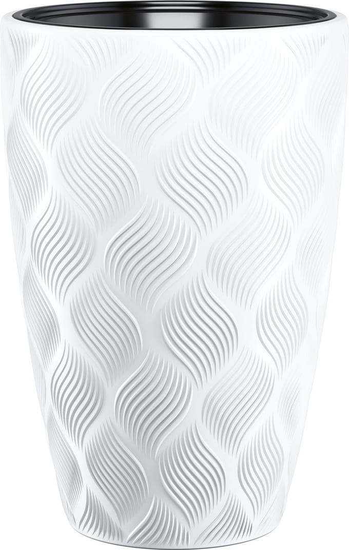 Bloempot Wave Slim - Wit - Plantenbak - Binnen & Buiten - Tuin - Decoratie - Potten - Moestuin - Bloembak