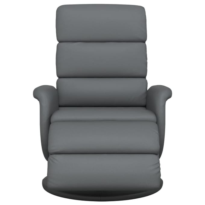 vidaXL - Fauteuil - verstelbaar - met - voetensteun - kunstleer - grijs