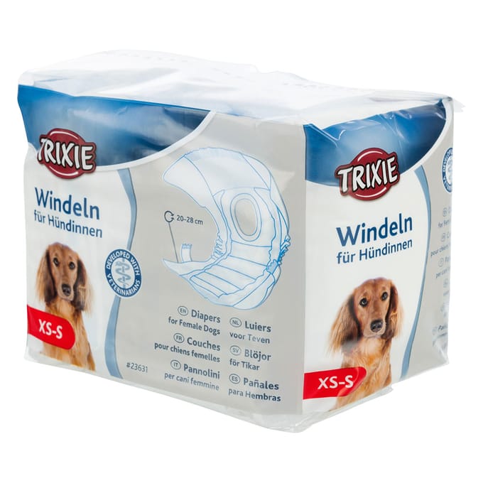 Trixie luiers voor teefjes maat XS-S tailleomvang 20-28cm (12-Pack)