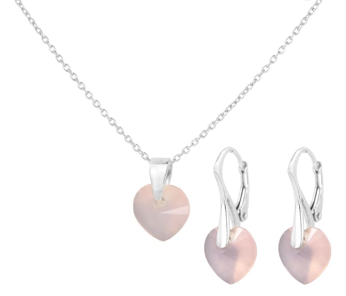 ARLIZI 2011 Sieraden set roze onyx hartje hanger - sterling zilver