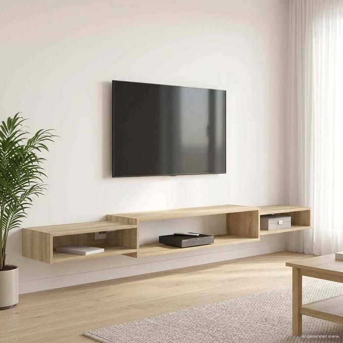 vidaXL - Wand - gemonteerd - TV - Kast - Muurmontage - Sonoma - Eiken