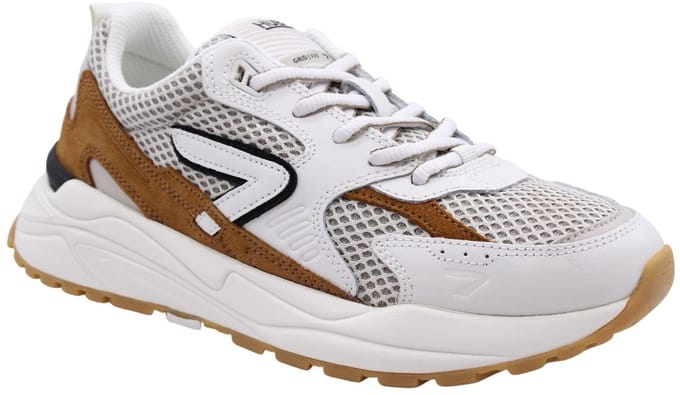 HUB Grid-m Sneakers Heren - Leren Sneaker - Wit - Maat 40