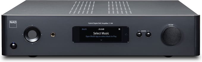 NAD C 389 krachtige hifi stereo versterker - zwart