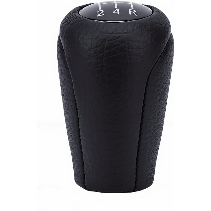 Leren Versnellingspook Arm Hoofdbal 5-traps Versnellingspookknop Vervanging voor Mazda 3 BK BL 5 CR CW black