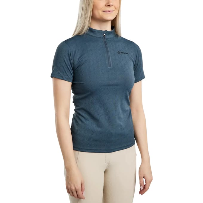 Montar Traningsshirt Cilia Short Sleeved Jacquard Dark Slate - S