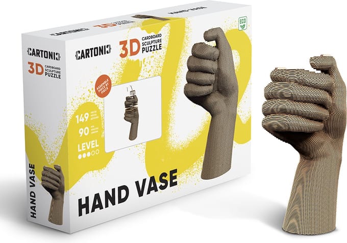 CARTONIC- Hand Vase- 3D puzzel- Speelgoed - DIY- Creatief - Karton - Voor kinderen en volwassenen