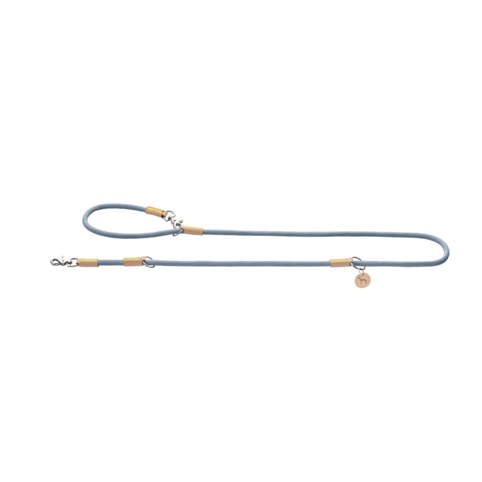 HUNTER Verstelbare hondenriem Malia, duifblauw/beige 200cm lang, 10mm breed