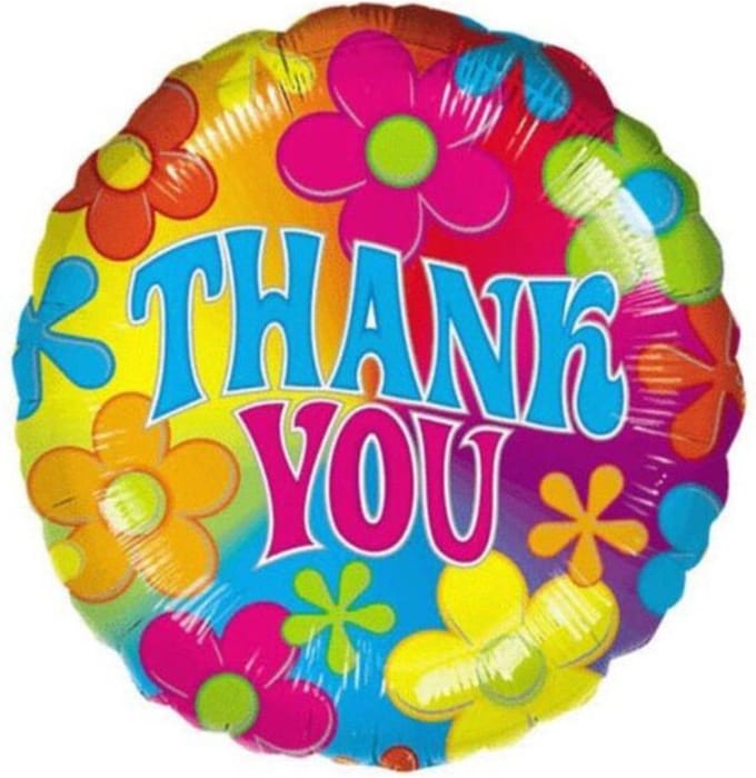 Amscan - Folieballon Thank You Flower Power 45 cm