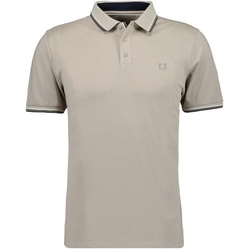 Ragman Polo Piqué Uni Tipping Keep Dry Finish Licht Beige / male