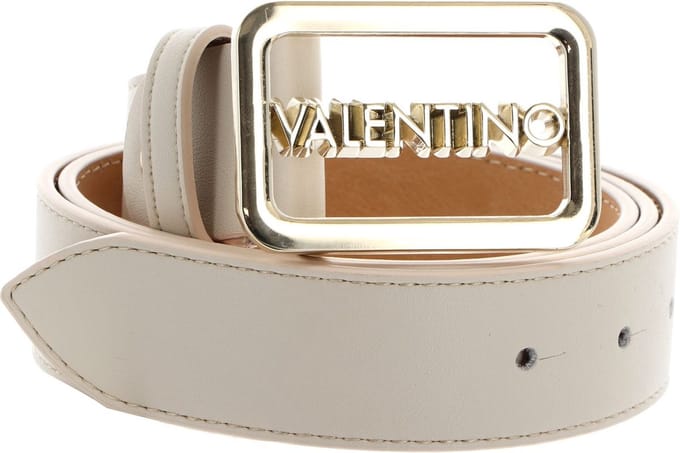 VALENTINO Riem Around Plaque Buckle Belt W75 Ecru / Oro Crème