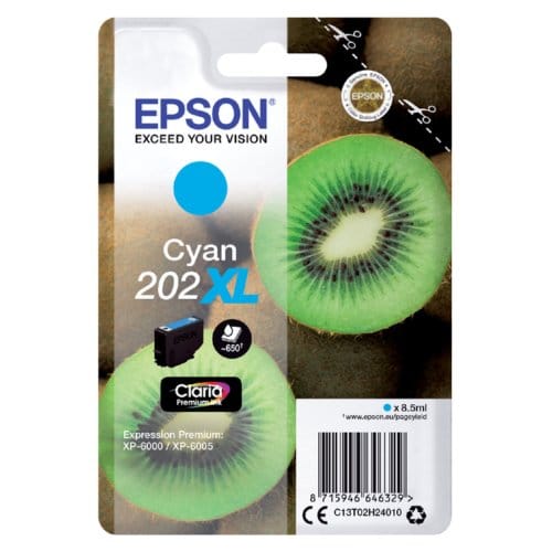 Original Ink Cartridge Epson Singlepack Cyan 202XL Claria Premium Ink Cyan