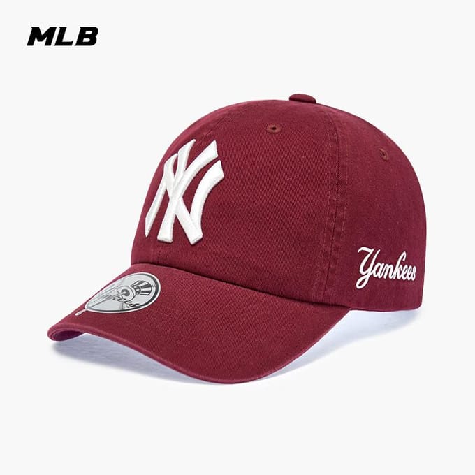 MLB Unisex Geborduurde Zachte Top Baseballpet ONE SIZE bordeaux