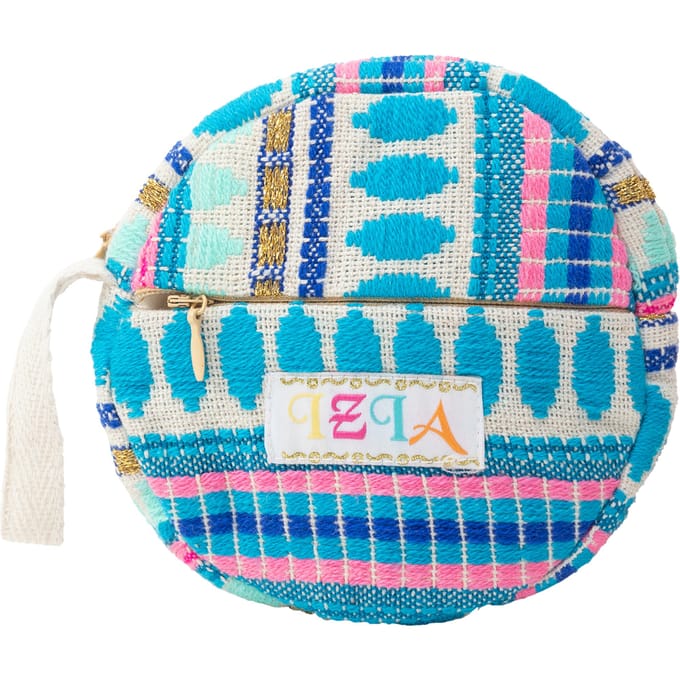 IZIA Ronde minitas Dames Blauw Veelkleurig